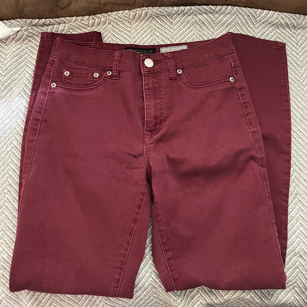 Size 2 burgundy High waisted jeggings